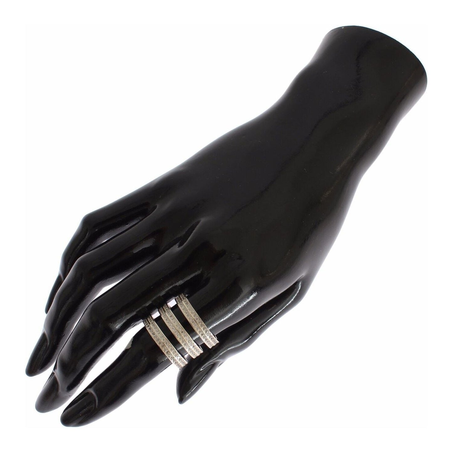 Nialaya Authentic Womens Clear CZ 925 Sterling Silver Ring