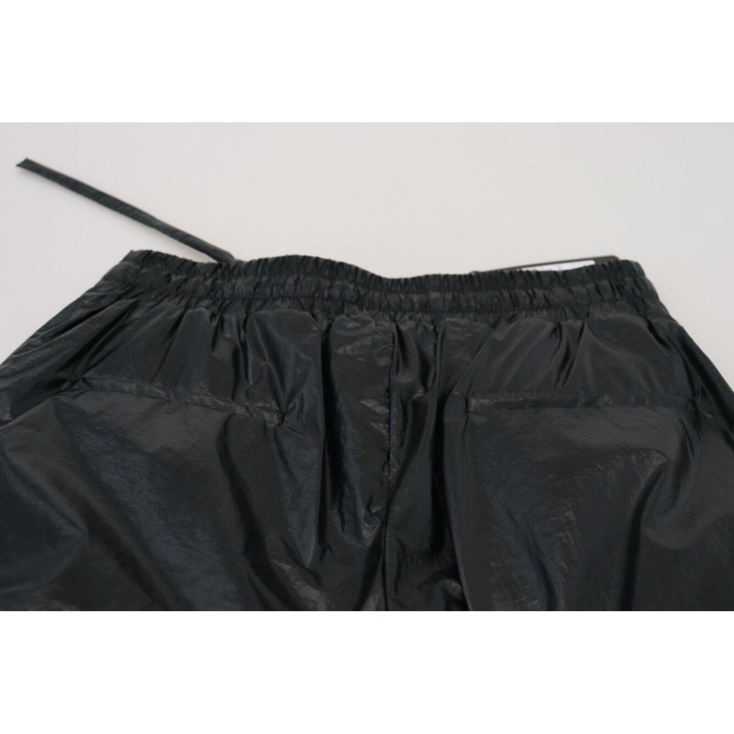 Dolce & Gabbana Black Shining Drawstring Trouser Nylon Pants Dolce & Gabbana