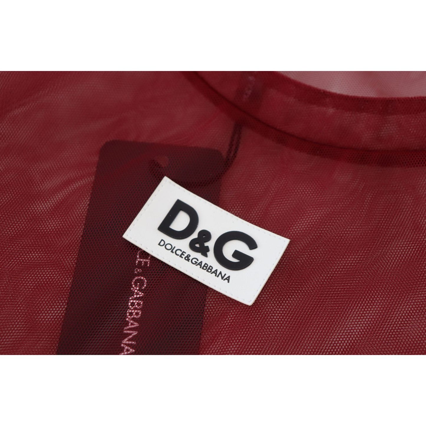 Dolce & Gabbana Maroon Nylon Two Layer Shift Mini Dress Dolce & Gabbana