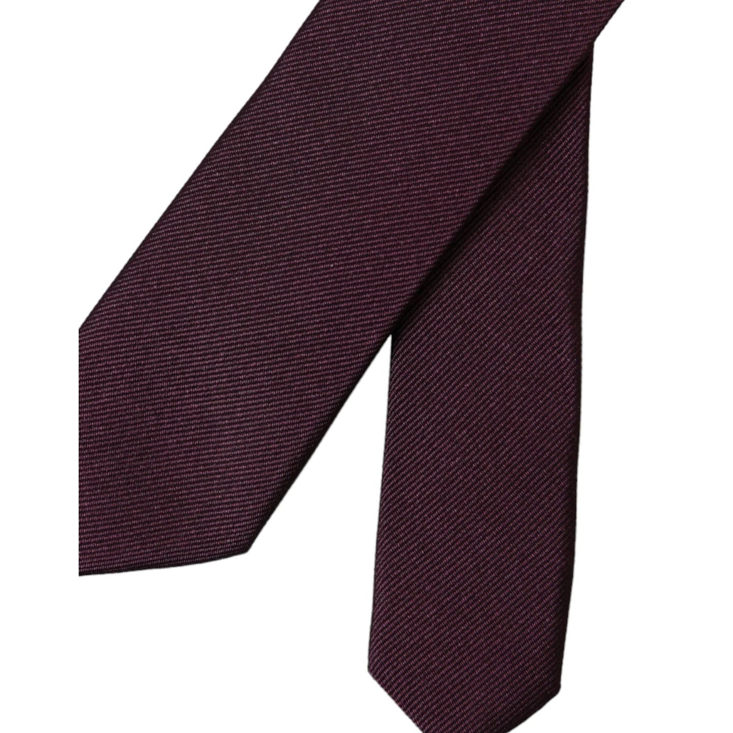 Dolce & Gabbana Bordeaux Solid 100% Silk Adjustable Men Tie