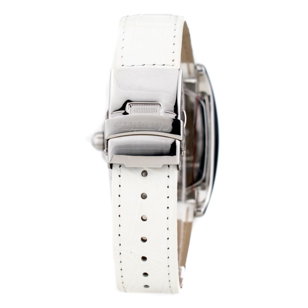 Chronotech White Leather Dress Watch