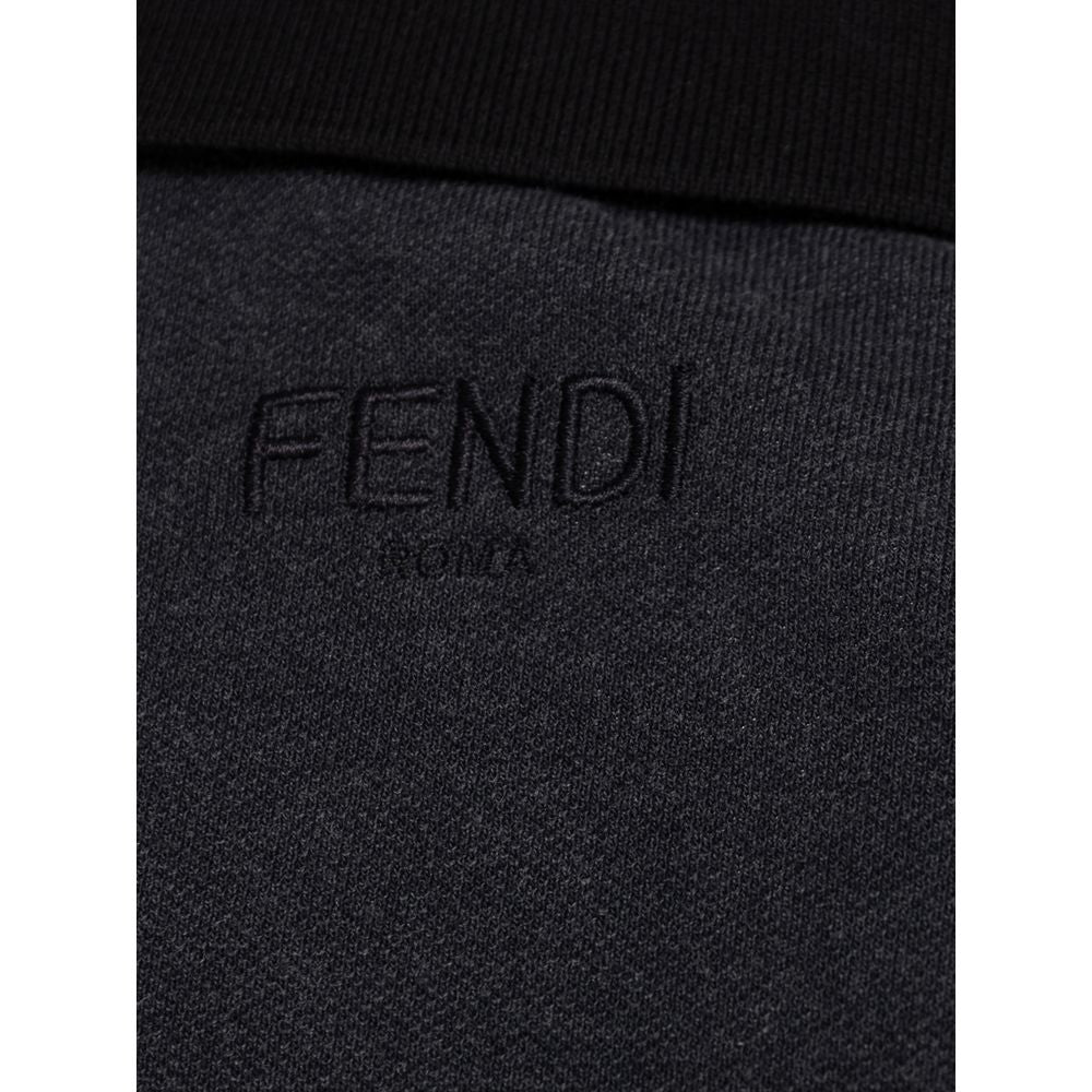 Fendi Black Cotton Polo Shirt Fendi