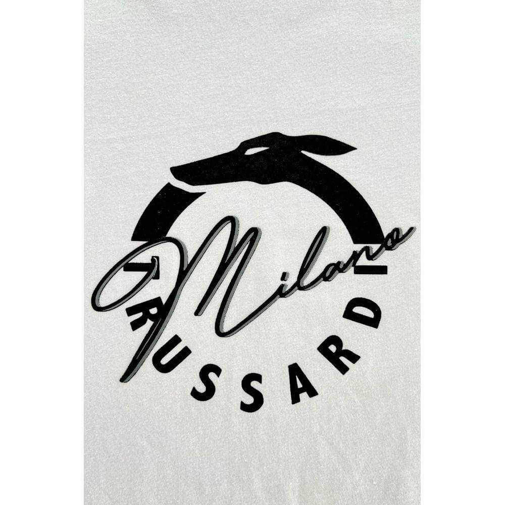 Trussardi Beachwear White Cotton T-Shirt