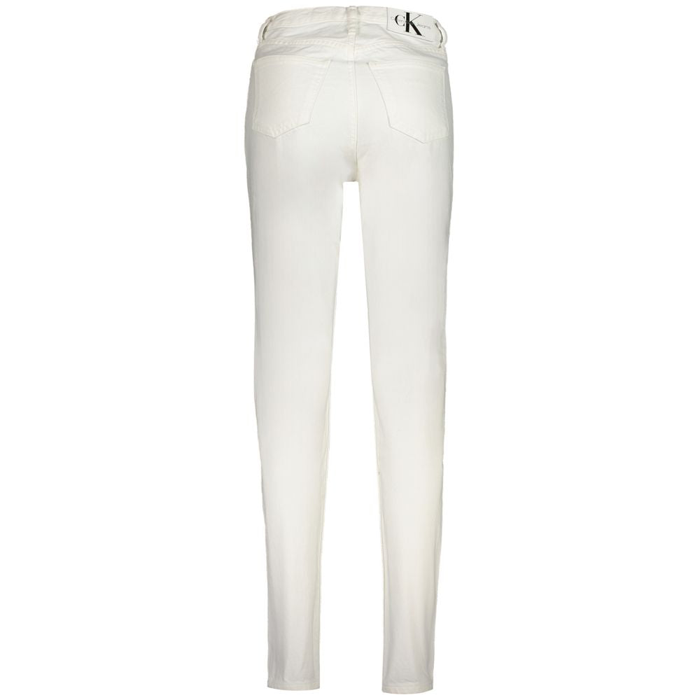 Calvin Klein White Cotton Mom Jeans
