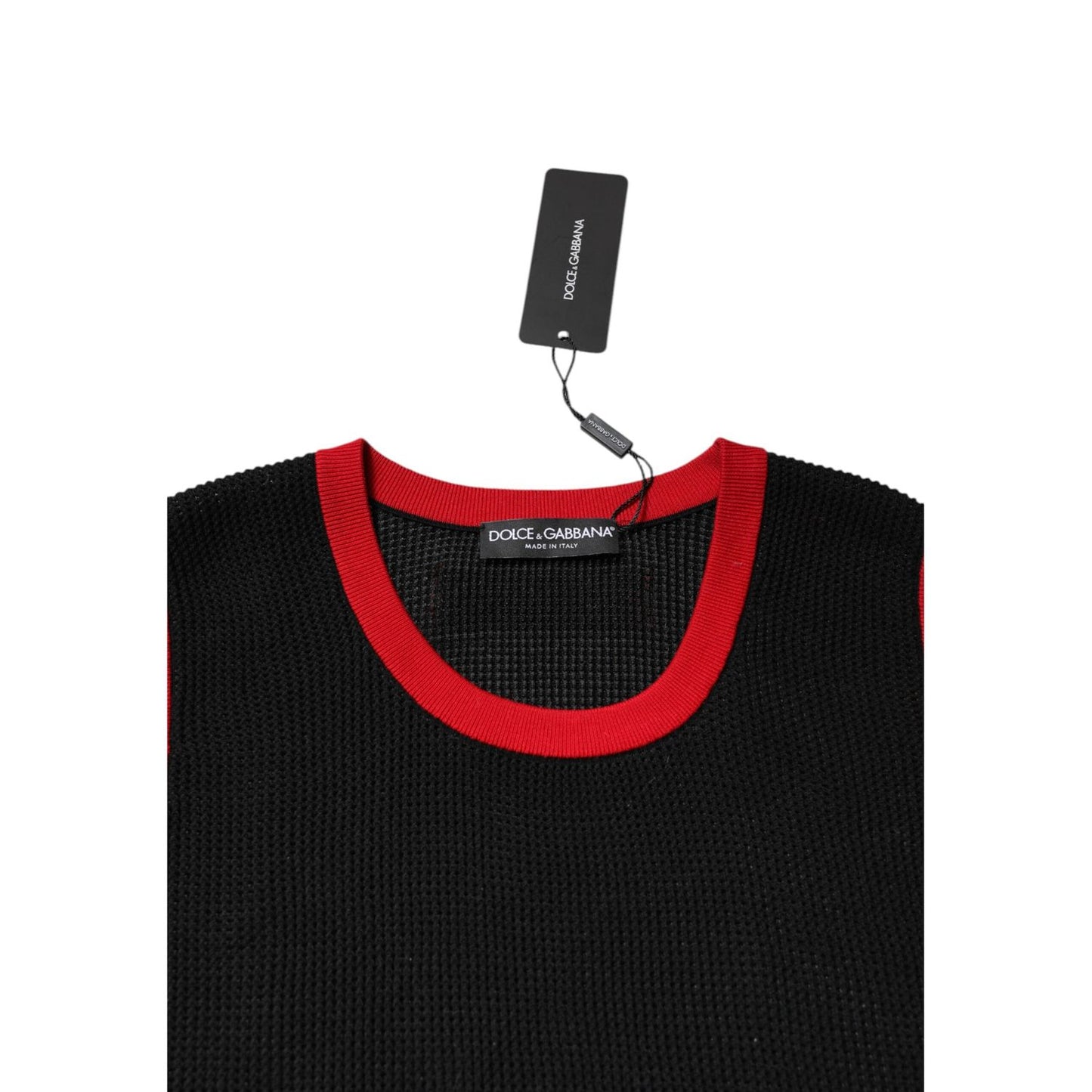 Dolce & Gabbana Black Cotton Slim Fit Round Neck T-shirt