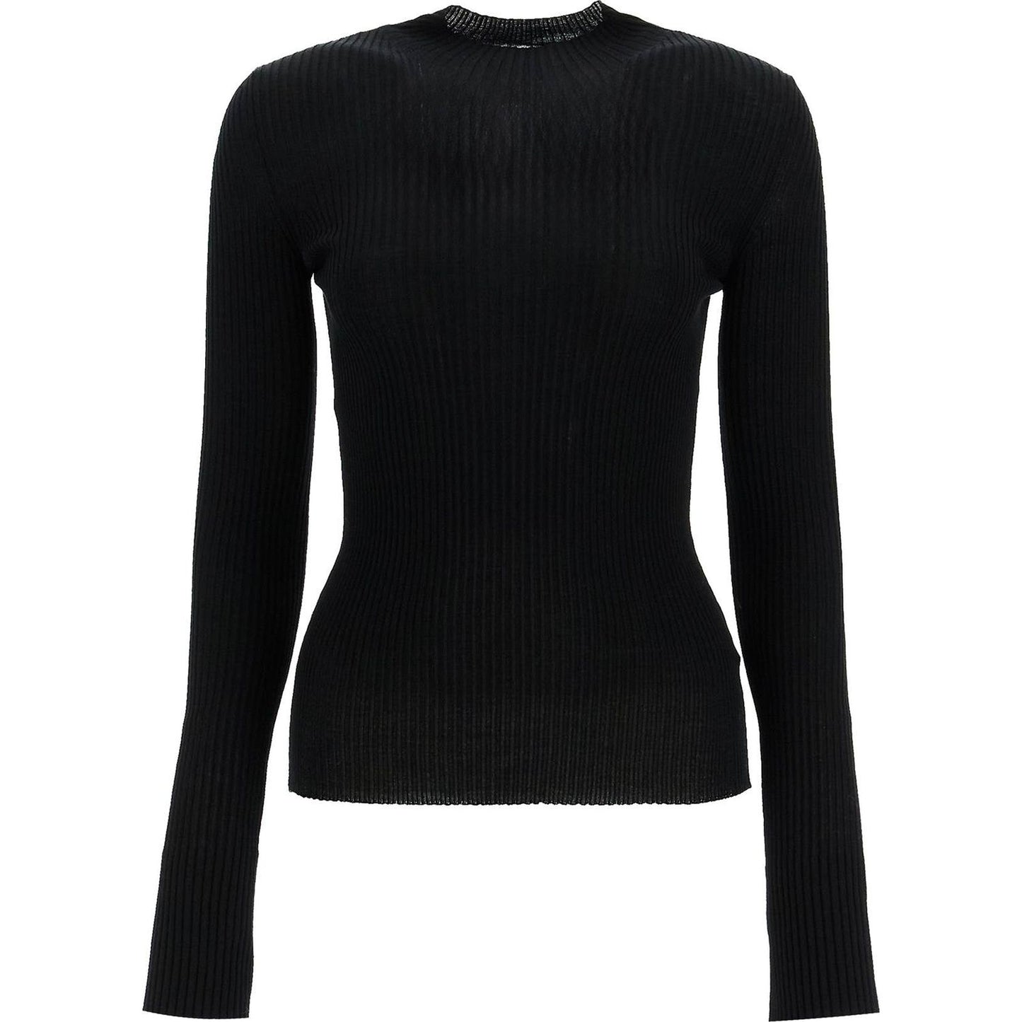 MRZ ribbed wool top with a high Knitwear MRZ