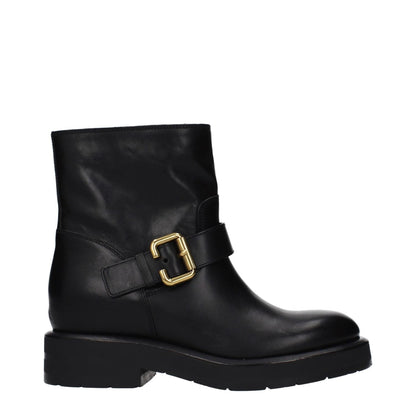 Chloé Black Leather Ankle Boots