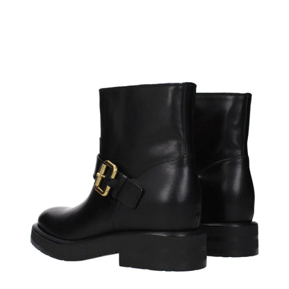 Chloé Black Leather Ankle Boots