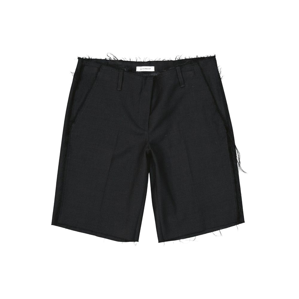 Dondup Black Virgin Wool Bermuda Shorts