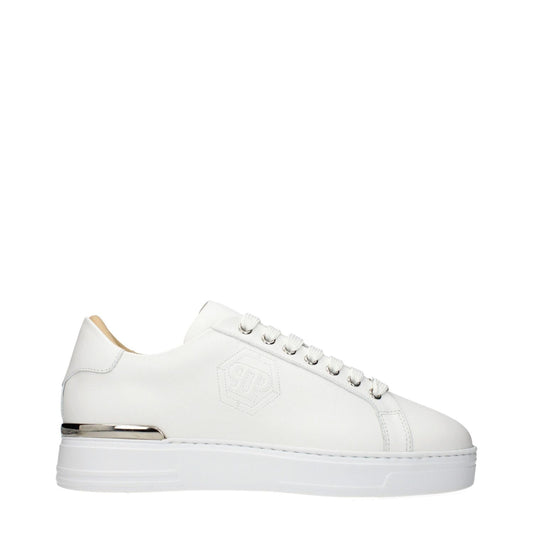Philipp Plein White Leather Low Top Sneakers