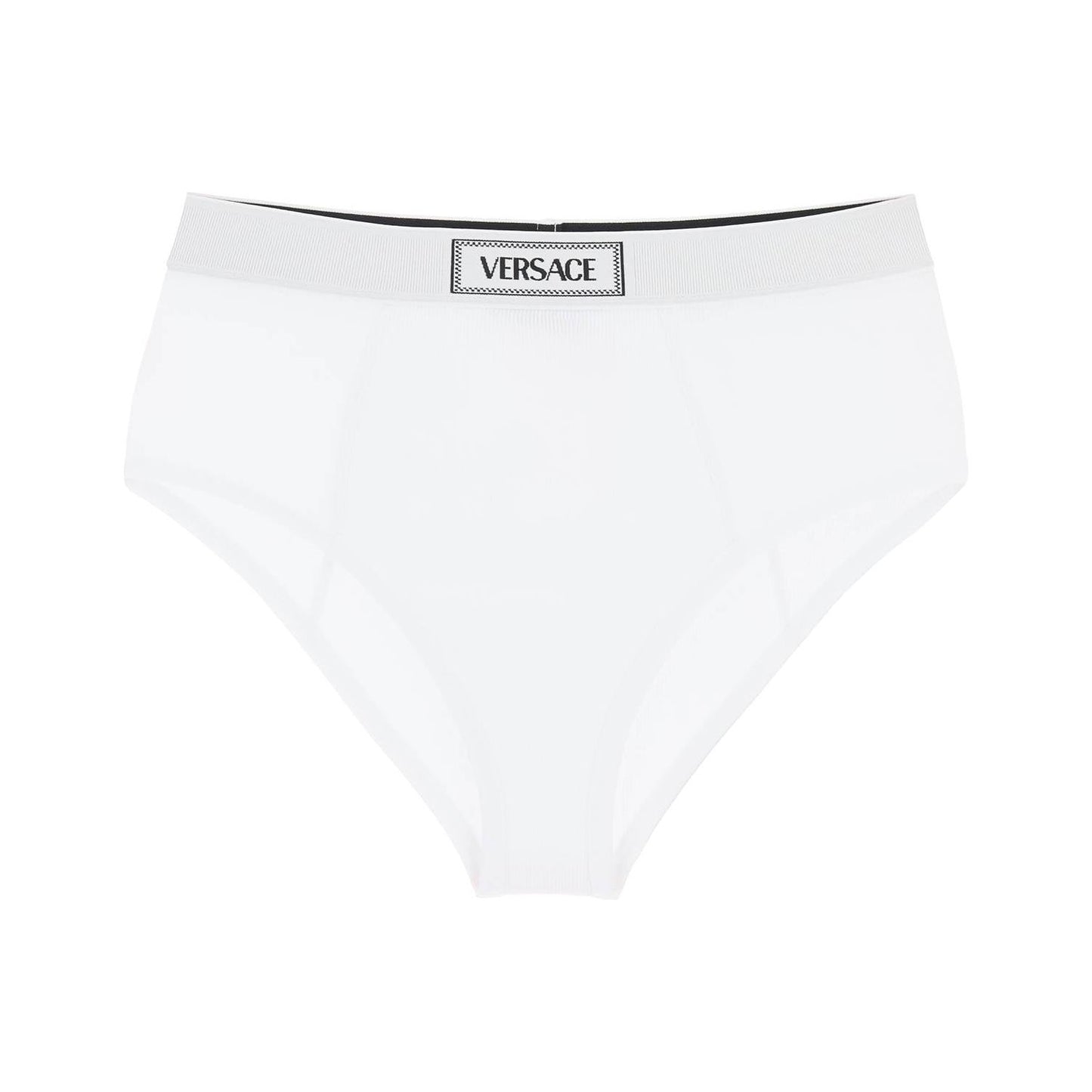 Versace ribbed briefs with '90s logo Beachwear & underwear Versace