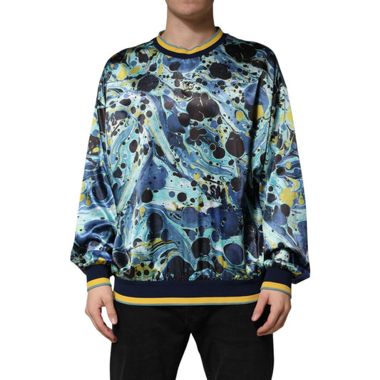 Dolce & Gabbana Multicolor Marble Print Pullover Sweater
