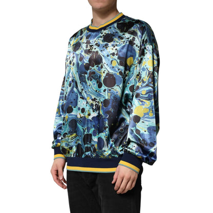 Dolce & Gabbana Multicolor Marble Print Pullover Sweater