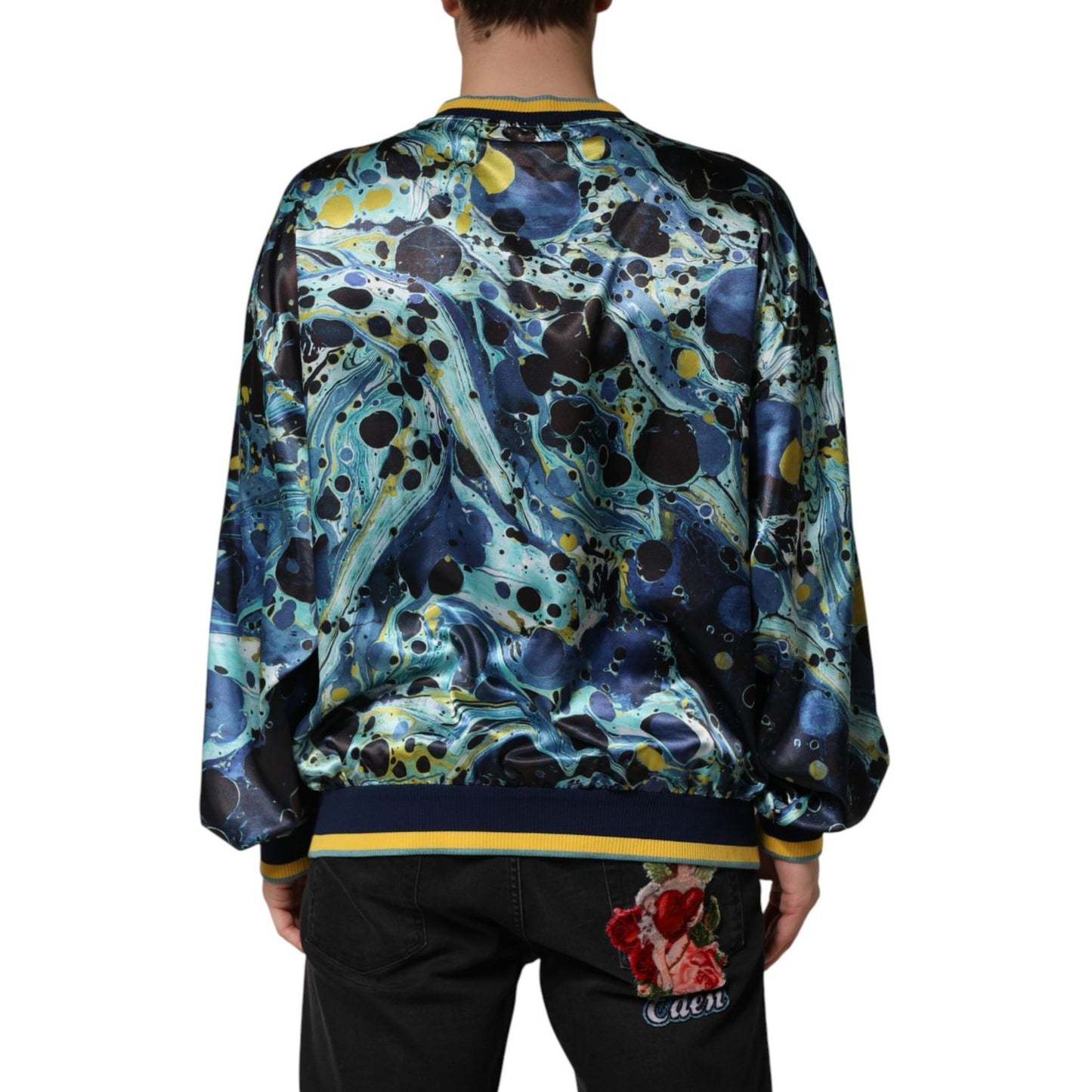 Dolce & Gabbana Multicolor Marble Print Pullover Sweater