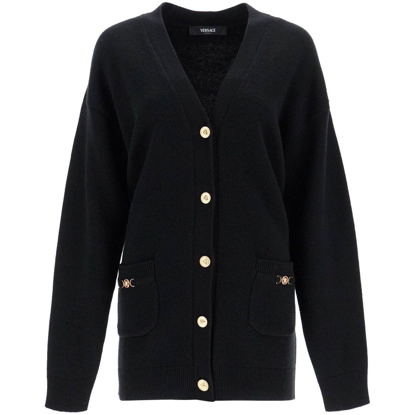 Versace boxy wool and cashmere cardigan Knitwear Versace