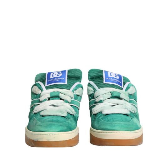 Dolce & Gabbana Green Suede New Roma Low Top Sneakers Shoes