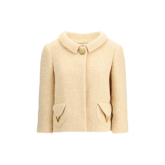 Valentino Cream Fleece Wool Coat