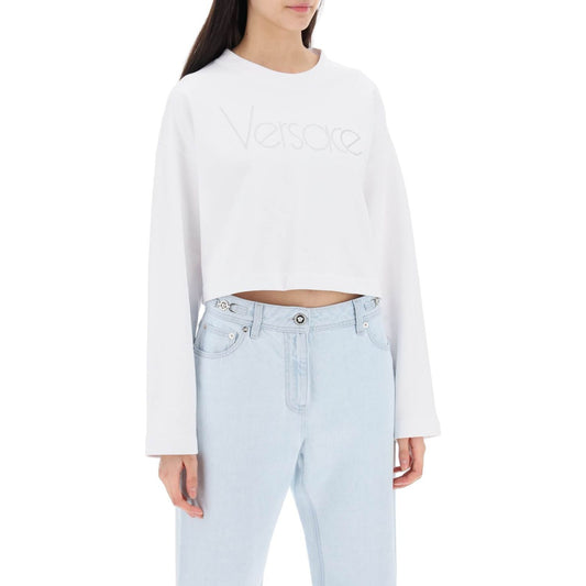 Versace "cropped sweatshirt with rhinestone Topwear Versace