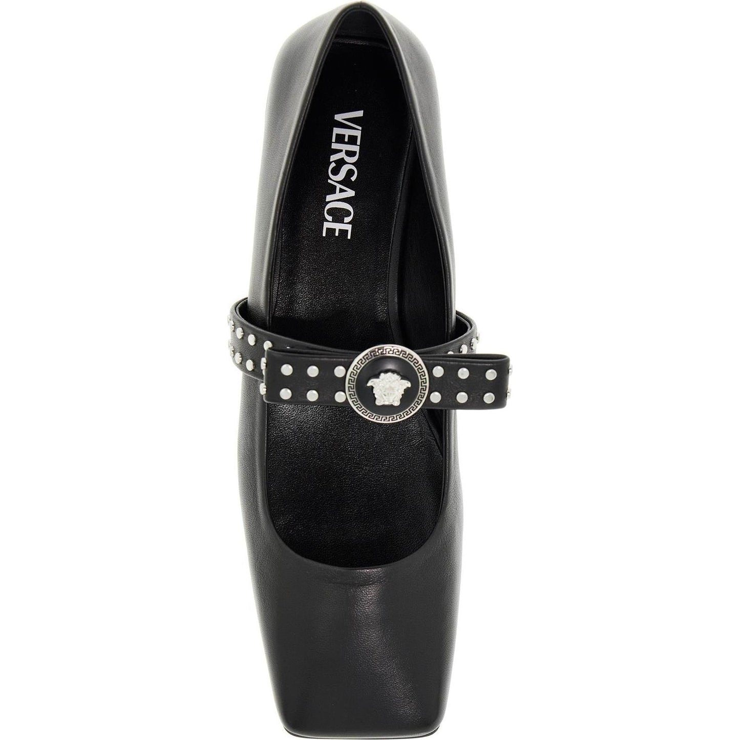 Versace gianni ribbon studded baller Flat Shoes Versace