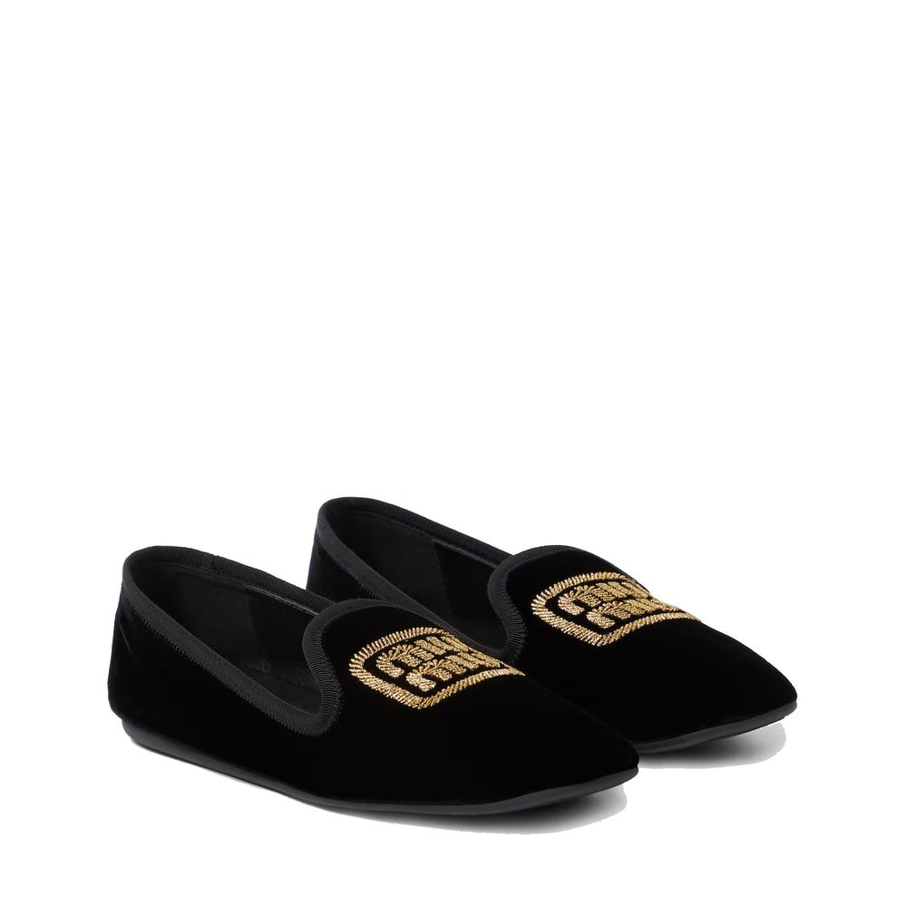 Miu Miu Black Fabric Ballet Flats