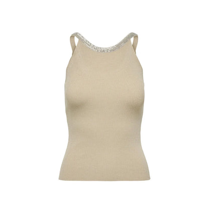 Only Beige Nylon  Elastane Tank Tops