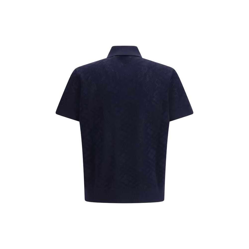 Burberry Blue Wool Polo Shirt 1728,72470364320,Blue,Burberry,Clothing,L,M,Men,New with tags,Polo Shirts - T-Shirts - Clothing,S,T-Shirts - Clothing,XL