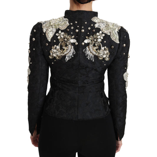 Dolce & Gabbana Elegant Black Silver Baroque Jacket Dolce & Gabbana