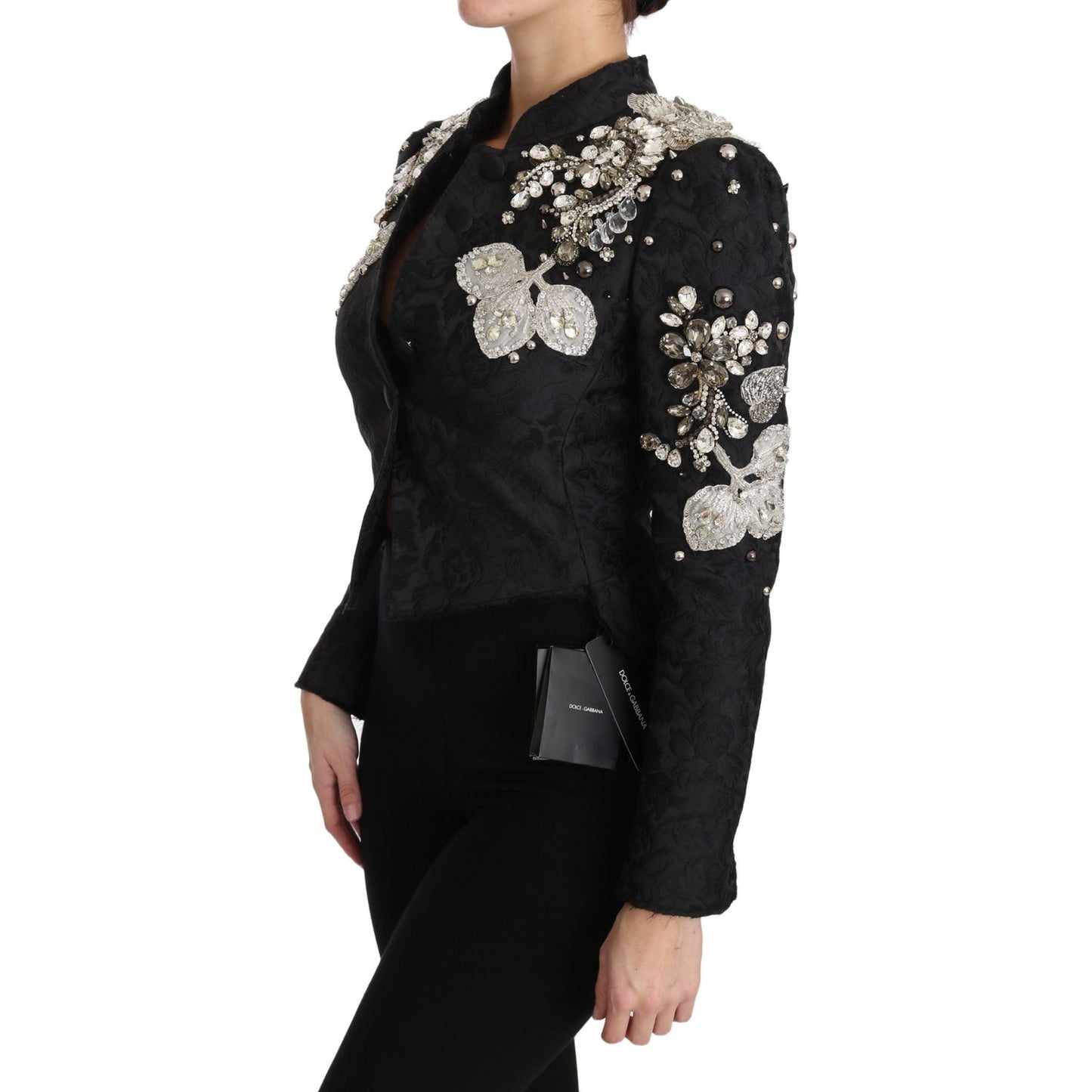 Dolce & Gabbana Elegant Black Silver Baroque Jacket Dolce & Gabbana