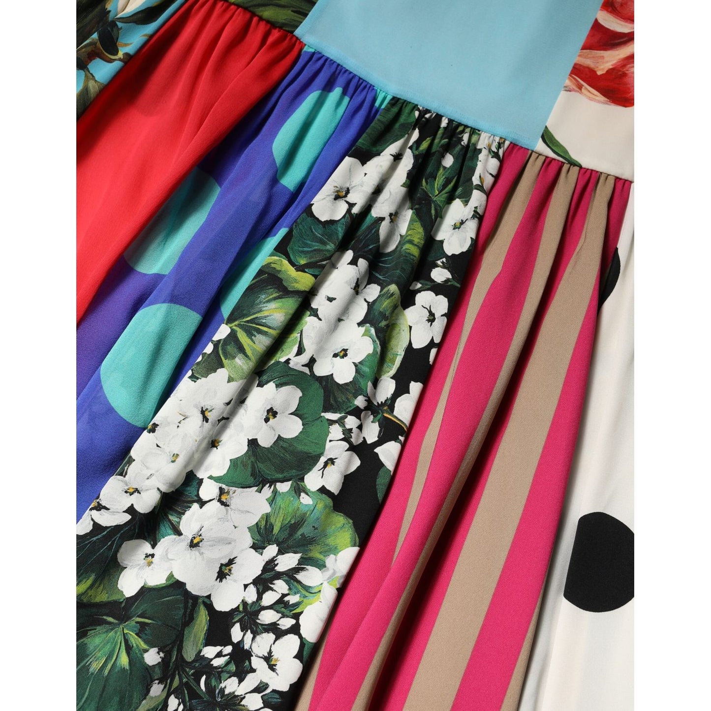 Dolce & Gabbana Multicolor Patchwork Silk Sleeveless Dress