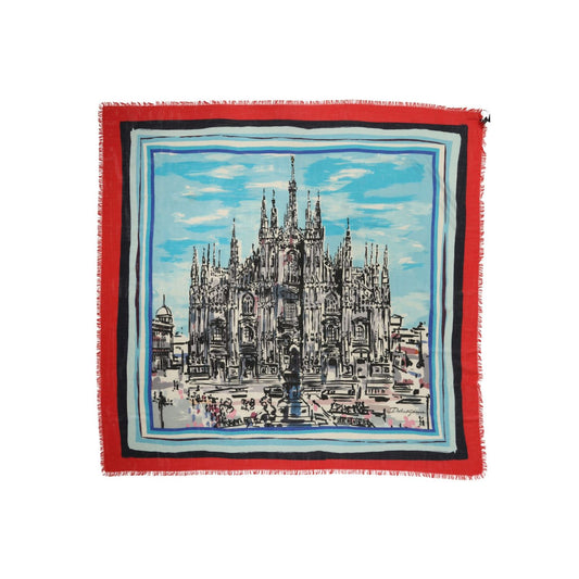 Dolce & Gabbana Multicolor Milano Print Cashmere 134cm x 130cm Men Scarf