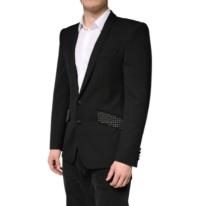 Dolce & Gabbana Black Embellished Single Breasted Blazer