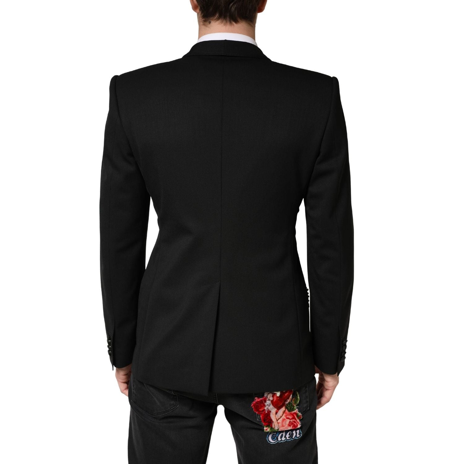Dolce & Gabbana Black Embellished Single Breasted Blazer