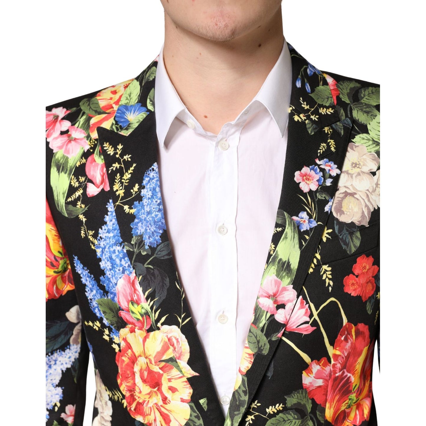 Dolce & Gabbana Black Floral Single Breasted MARTINI 2 Piece Suit