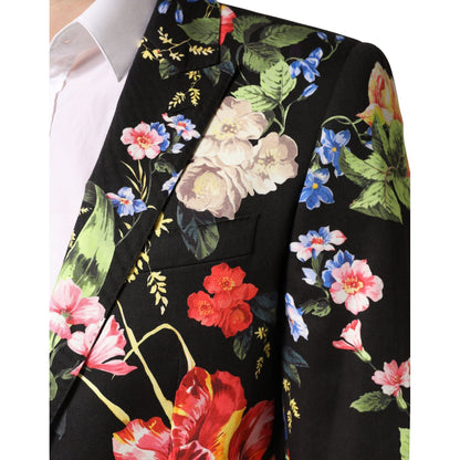 Dolce & Gabbana Black Floral Single Breasted MARTINI 2 Piece Suit
