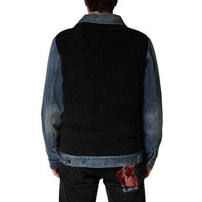 Dolce & Gabbana Black Blue Cotton Denim Blouson Men Jacket