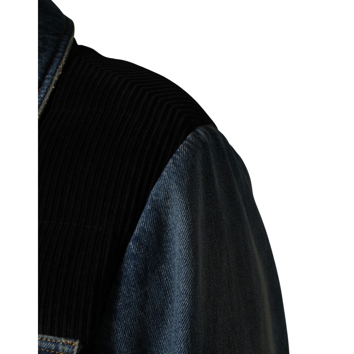 Dolce & Gabbana Black Blue Cotton Denim Blouson Men  Jacket