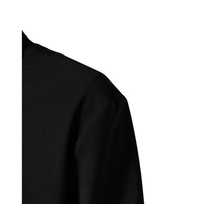Dolce & Gabbana Black Wool Logo Full Zip Men Bomber Jacket