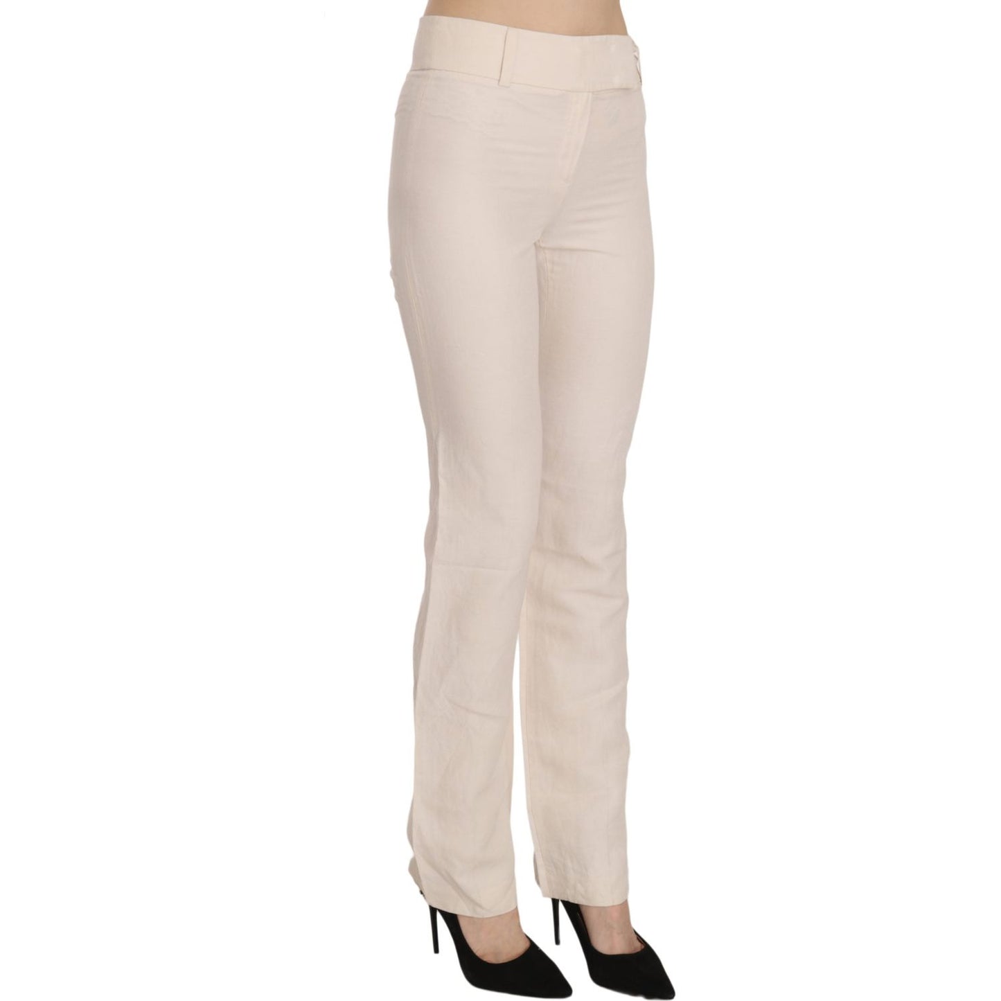 LAUREL Elevated White High Waist Flared Trousers LAUREL