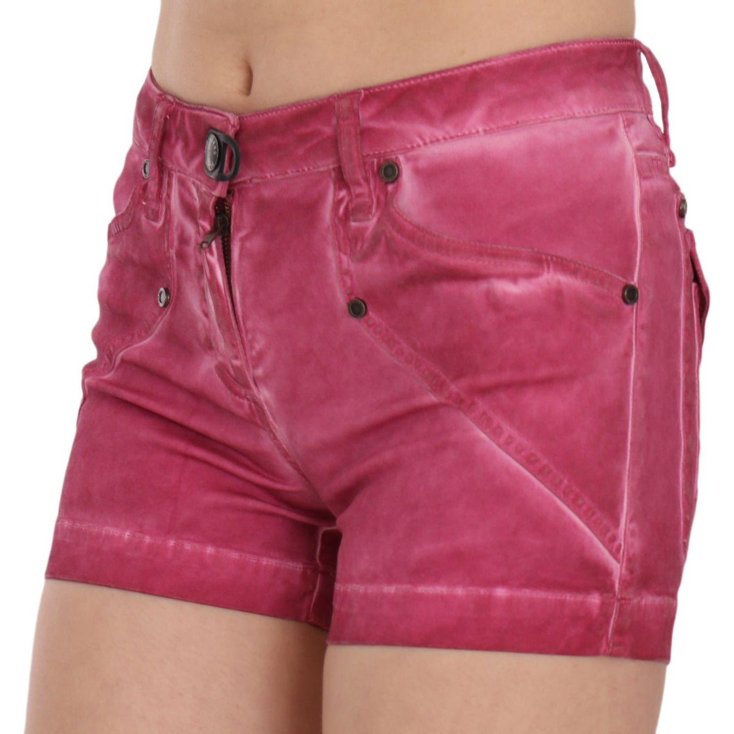 PLEIN SUD Chic Pink Washed Denim Shorts PLEIN SUD