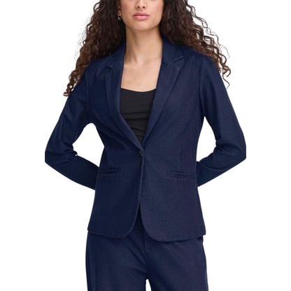 ICHI Blue Cotton Blazer 1728,71956299936,Blazers - Suits & Blazers - Clothing,Blue,Clothing,ICHI,IT40|S,IT42|M,New with tags,Suits & Blazers - Clothing,Women
