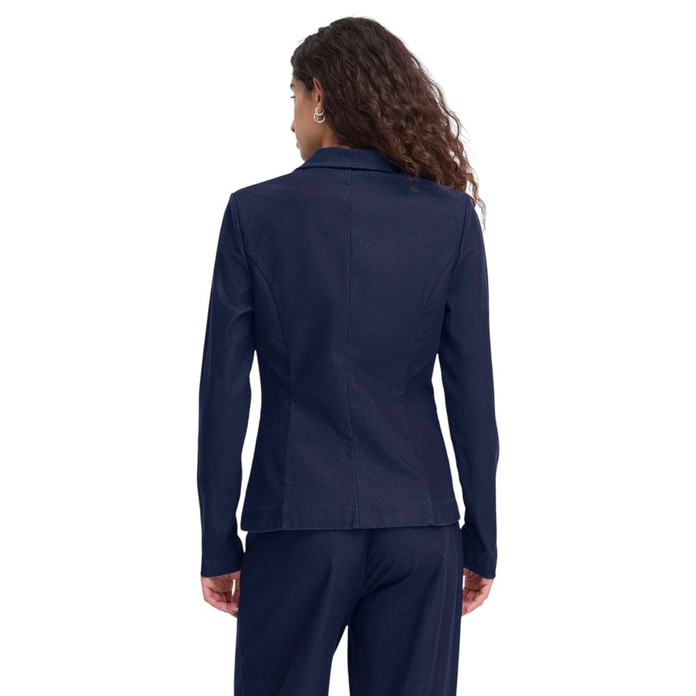 ICHI Blue Cotton Blazer 1728,71956299936,Blazers - Suits & Blazers - Clothing,Blue,Clothing,ICHI,IT40|S,IT42|M,New with tags,Suits & Blazers - Clothing,Women