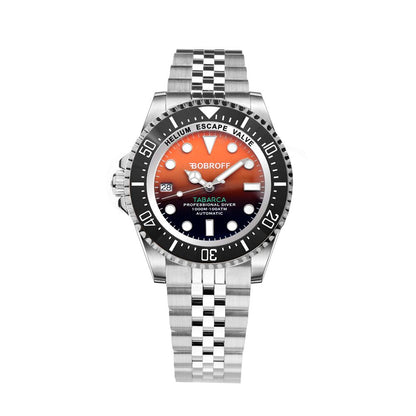 Bobroff Silver Stainless Steel Sport Watch