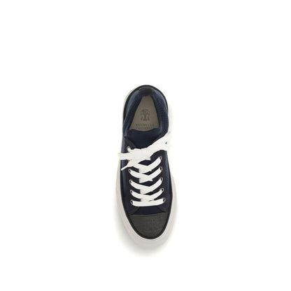 Brunello Cucinelli Blue Cotton Low Top Sneakers