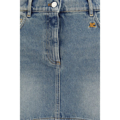 Courrèges Blue Denim Skirt