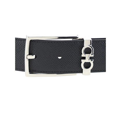 Ferragamo Black Calf Leather Bos Taurus Belt