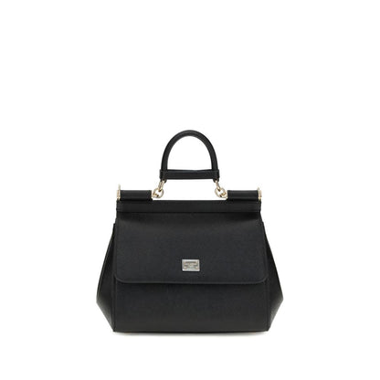 Dolce & Gabbana Black Calf Leather Bos Taurus Handbag