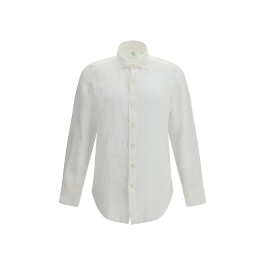 Finamore White Linen Dress Shirt 1728,40,43,72470364320,Clothing,Dress Shirts - Shirts - Clothing,Finamore,IT44 | XS,Men,New with tags,Shirts - Clothing,White