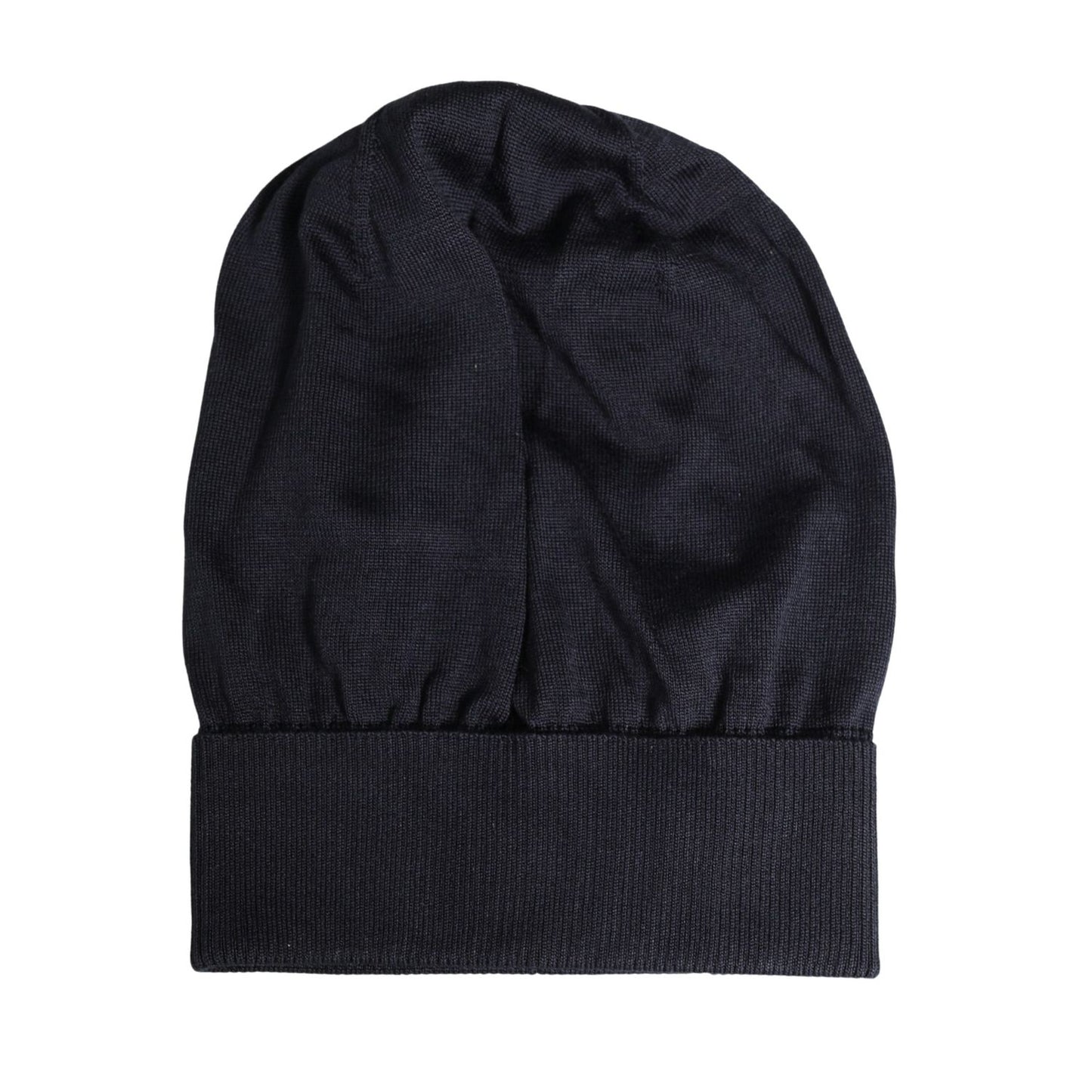 Dolce & Gabbana Black Solid Wool Knitted Winter Beanie Cap Hat