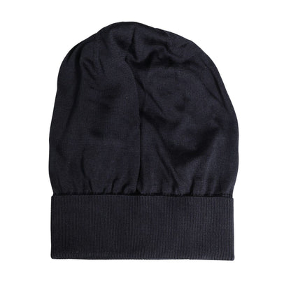 Dolce & Gabbana Black Solid Wool Knitted Winter Beanie Cap Hat