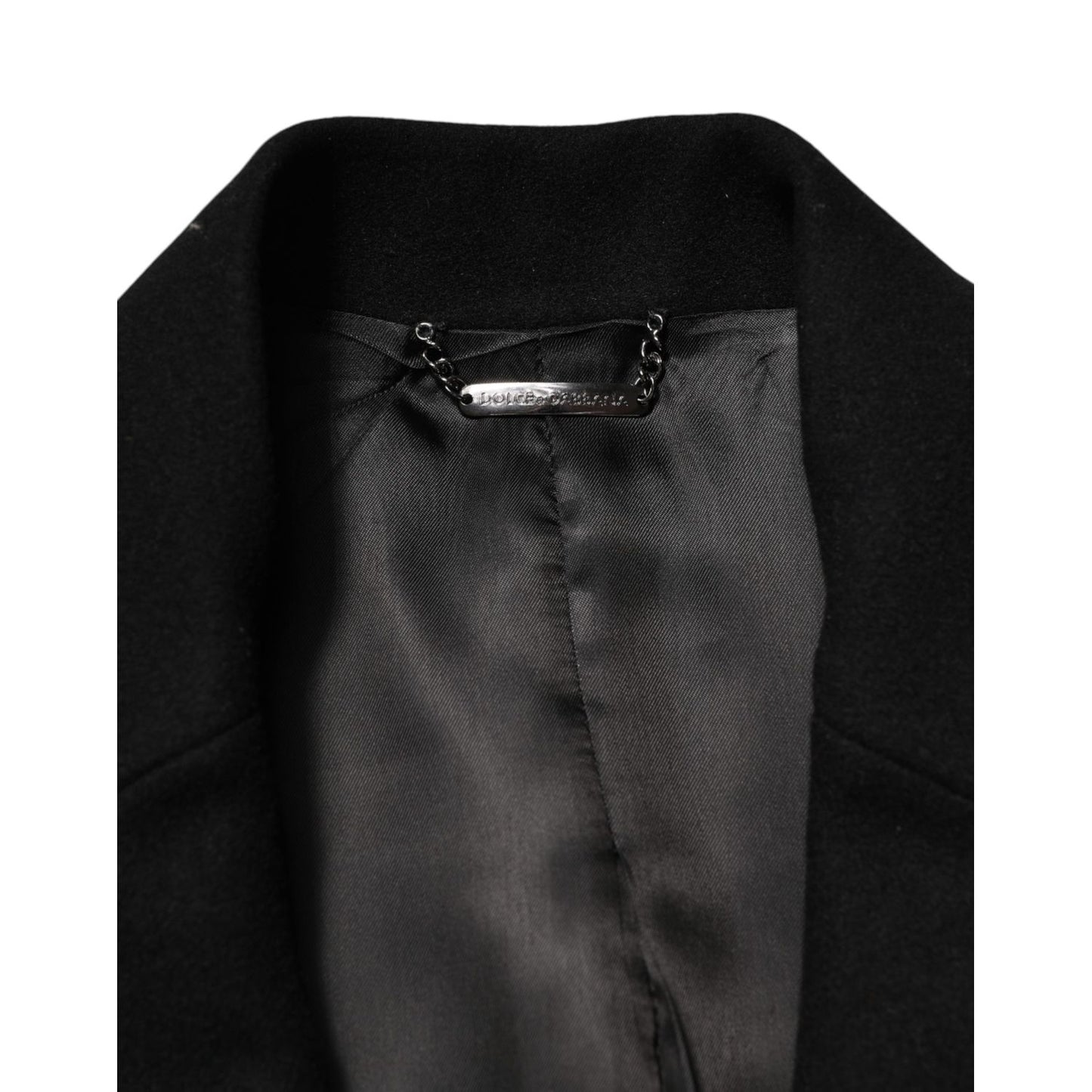 Dolce & Gabbana Black Heraldic Patch Single Breasted Blazer Jacket
